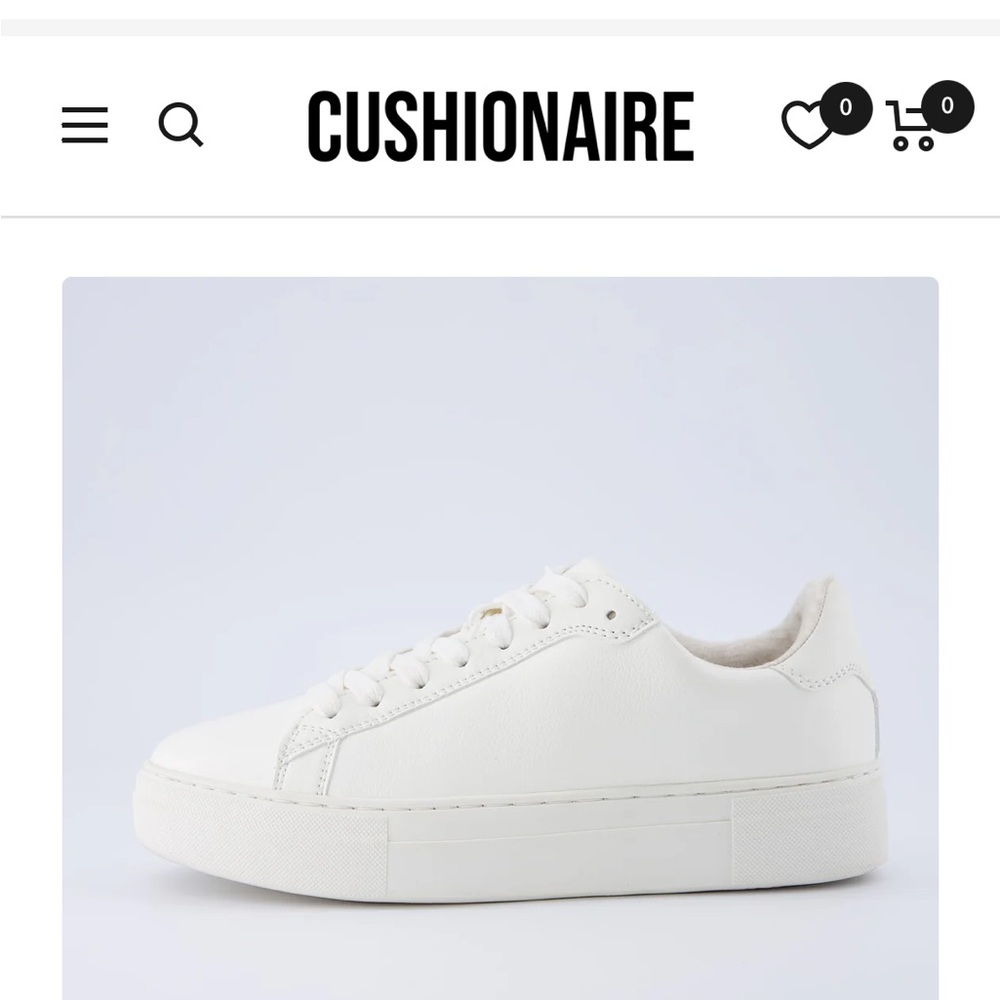 Cushionaire comfy white sneakers